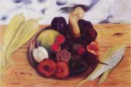 Fruits of the Earth, painting by Frida Kahlo. From Food in Painting, by Kenneth Bendiner, published 