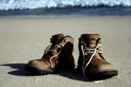 Walking Boots by the Atlantic ocean, Photograph: Courtesy Gregor Sieboeck