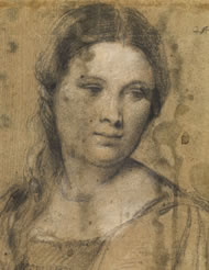 Titian, Study of a young woman c 1510. Photograph coutesy: The gabinetto Disegne E stampe Degli Uffizi
