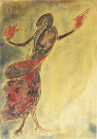Dancing woman by Tagore. Courtesy: National Gallery of Modern Art, New Delhi
